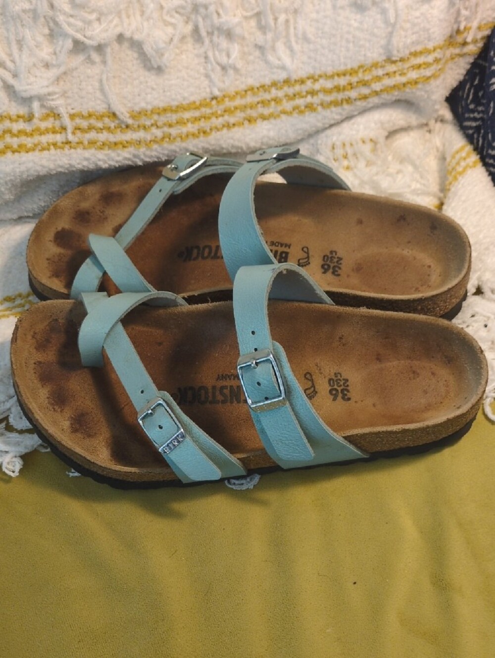Birkenstock women's Light Blue Crisscross Buckle Sandals - Picture 2 of 5